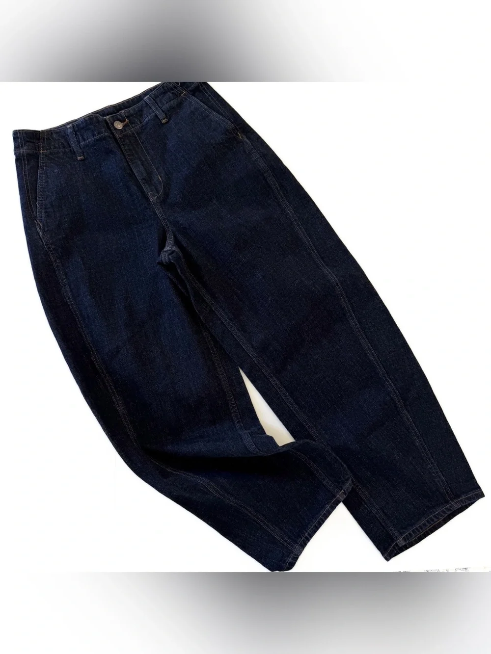 Old Navy Jeans Womens 8 Barrel Leg Dark Wash - Picture 2 of 9